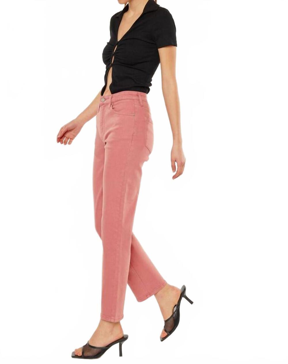 NEW KANCAN ultra high rise 90’s straight jeans in coral - Picture 4 of 6